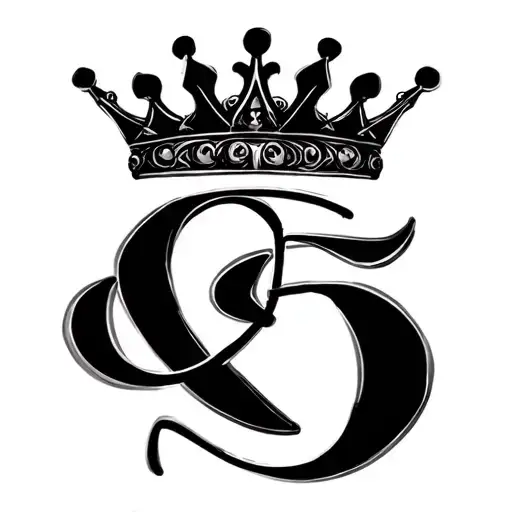 Curvy Cursive G With A Feminine Crown
