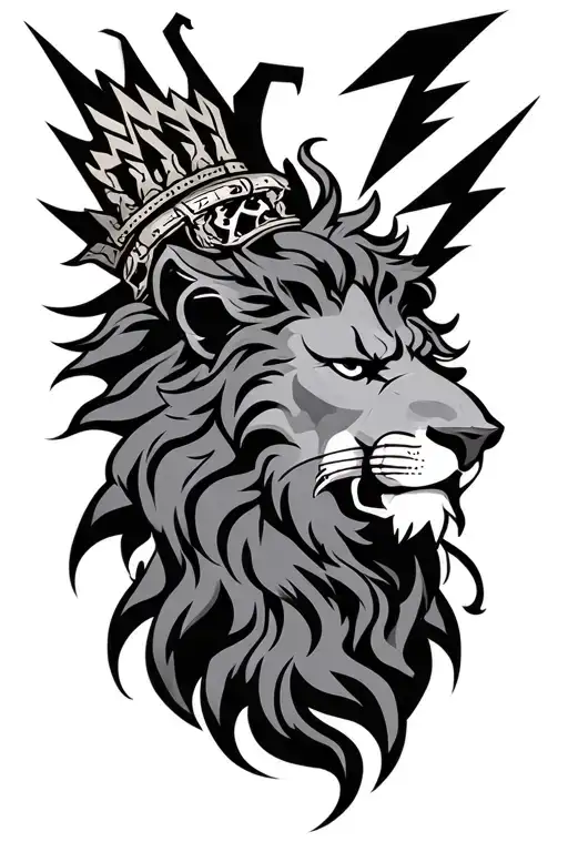 Lion Crest And Lightning