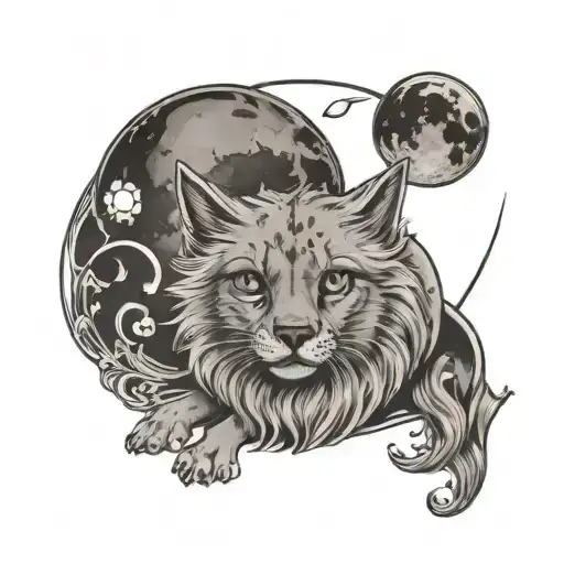 The Name Luna With The Moon And A Paw Print