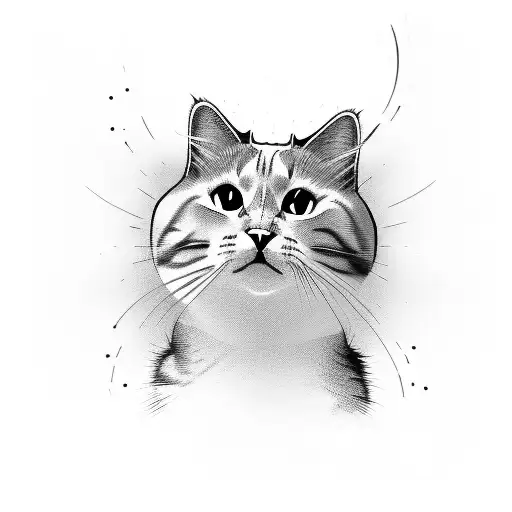 Cat Silhouette Wearing A Lab Coat