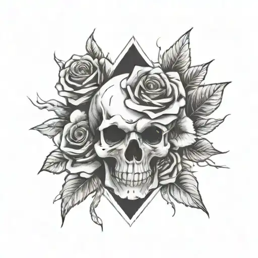 Lighting With Skull And Rose