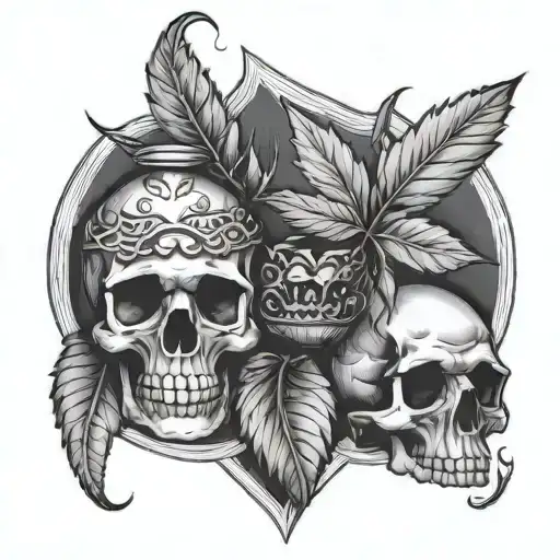 Skulls And Pot Leaf