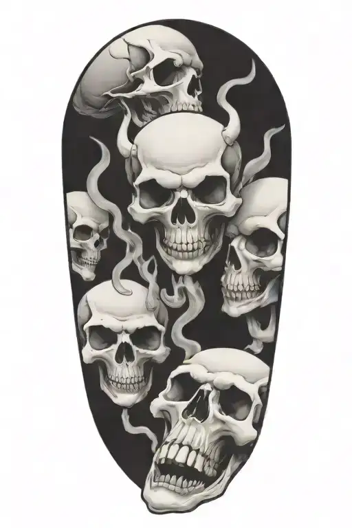 3 Devil Skeletons Drinking And Smoking