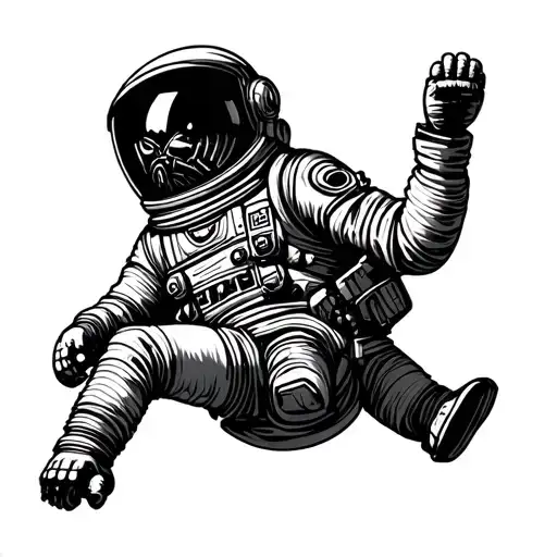 Aztec Astronaut Floating In Space
