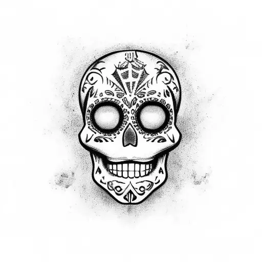 Day Of The Dead Sugar Skull With A Plague Doctor Mask