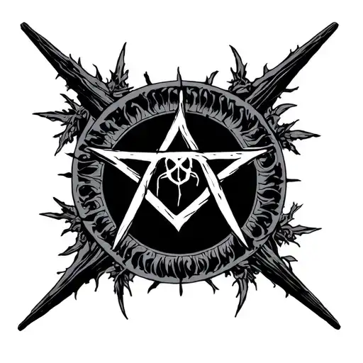 Satanic Upside-down Pentagram Gothic Cyber Sigilism