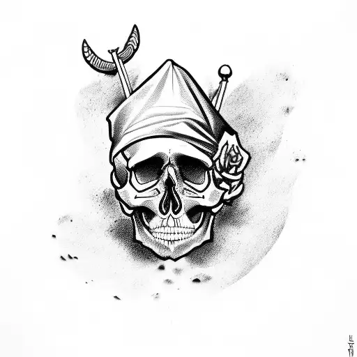 Skull And Bandana With 2 Pistols