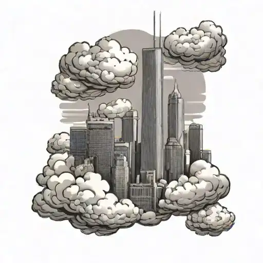 Chicago Cloud Statue With Willis Tower