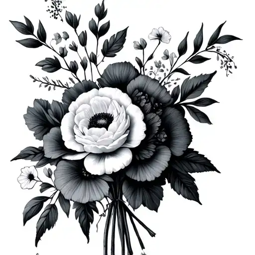 Birth Flower Bouquet With March April And May