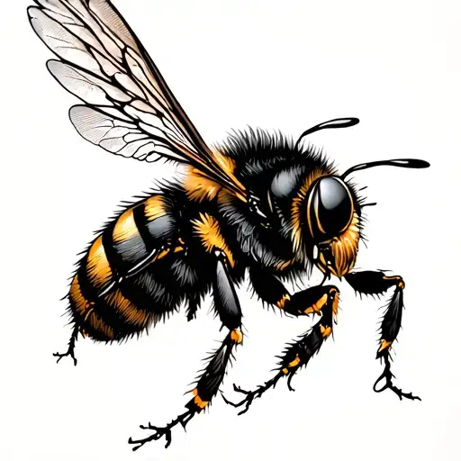 Bee Flying Away He Was Strong