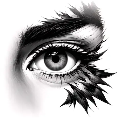 Tiger Eye Next To Woman Eye