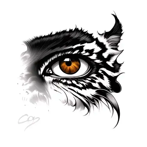 Forearm Tattoo With Tiger Eye And Woman Eye