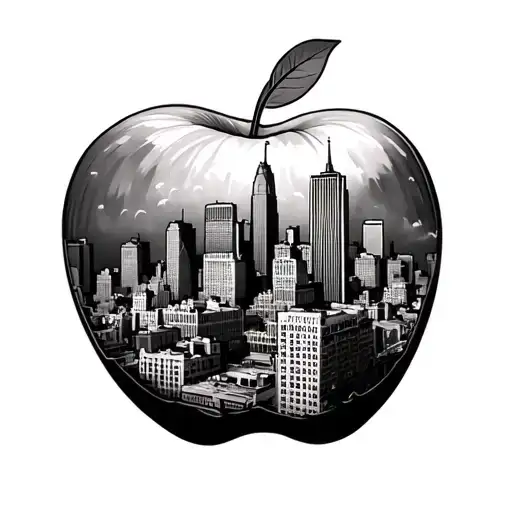 Rotten Apple New York City Skyline Backdrop For Left Short Sleeve