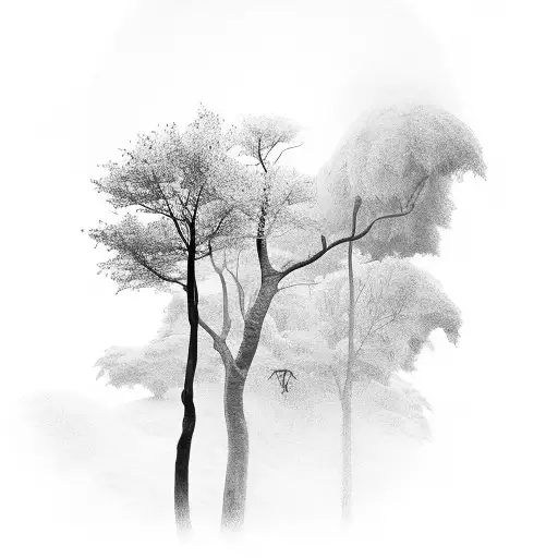 Ghost Peeking Behind Tree