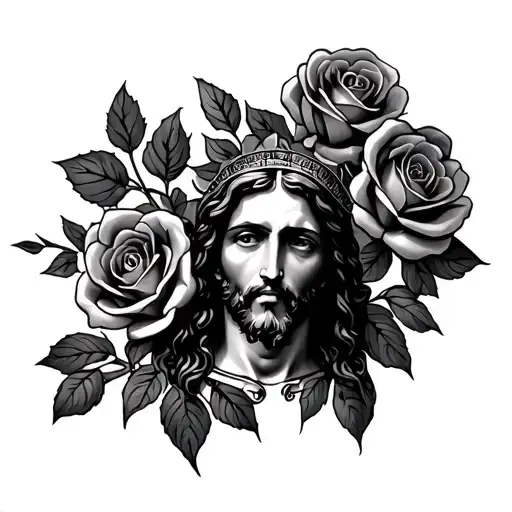 Roses With Jesus Surrounded