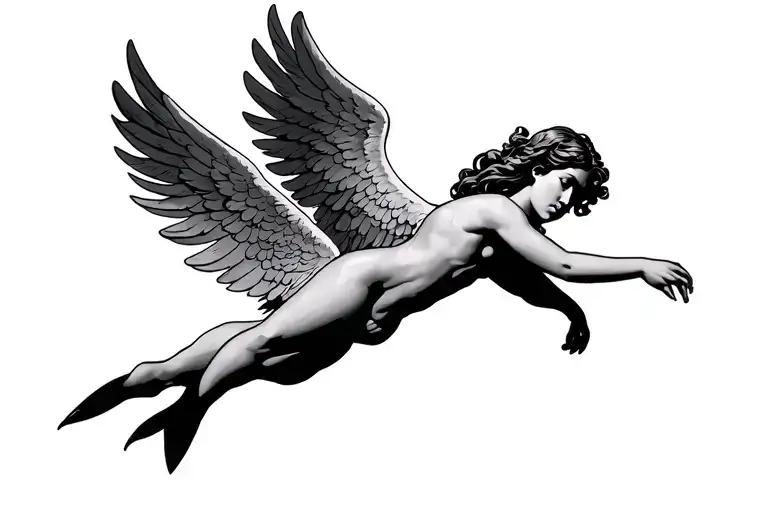 Angel Flying Up Front View