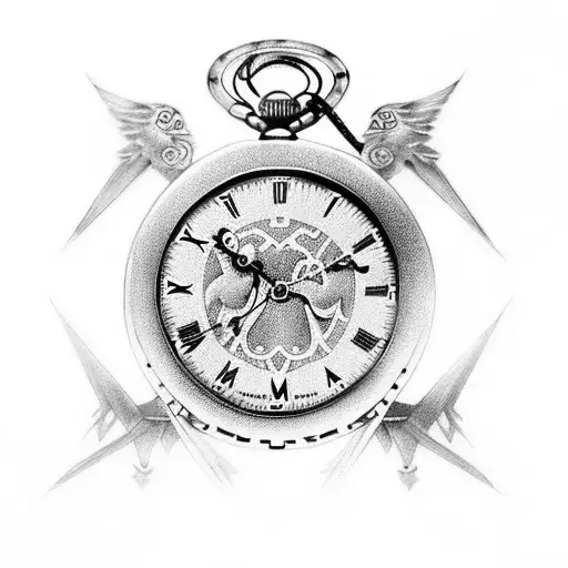 Pocket Watch With Zodiac Symbols