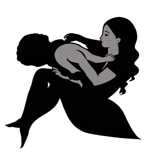 Symbol For Strong Independent Woman Holding A Baby