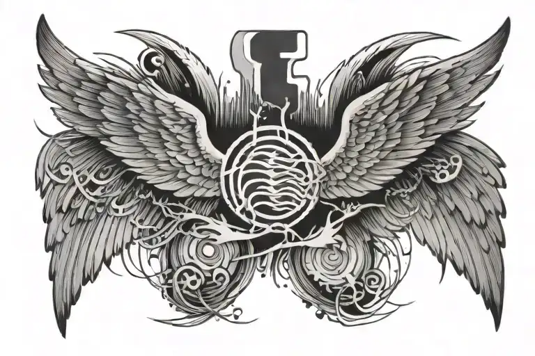 Sound Wave And Angel Wings