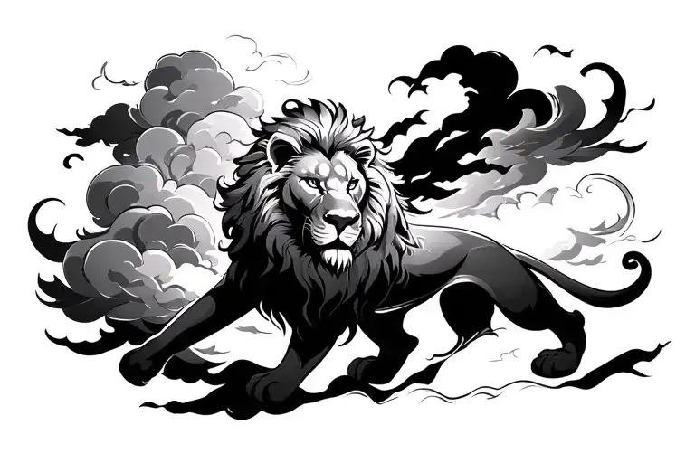Lion Clouds Surrounding Fighter