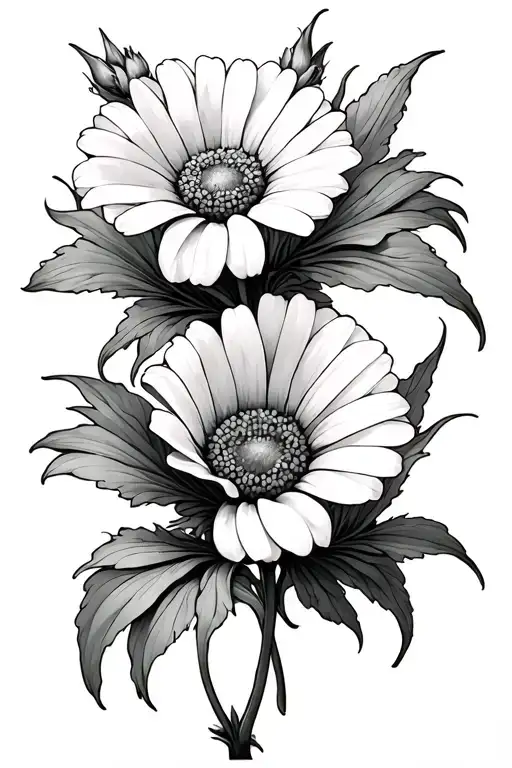 Sweet Pea And Daisy Intertwined