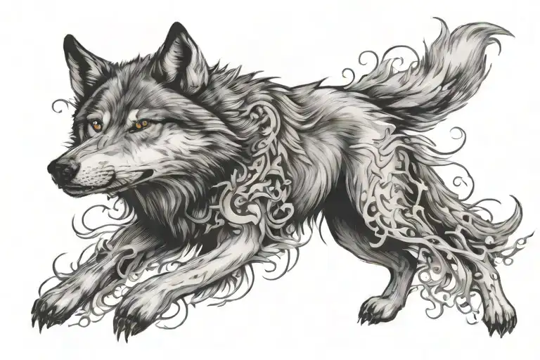 Wolf Surrounded Being Thrown Nd