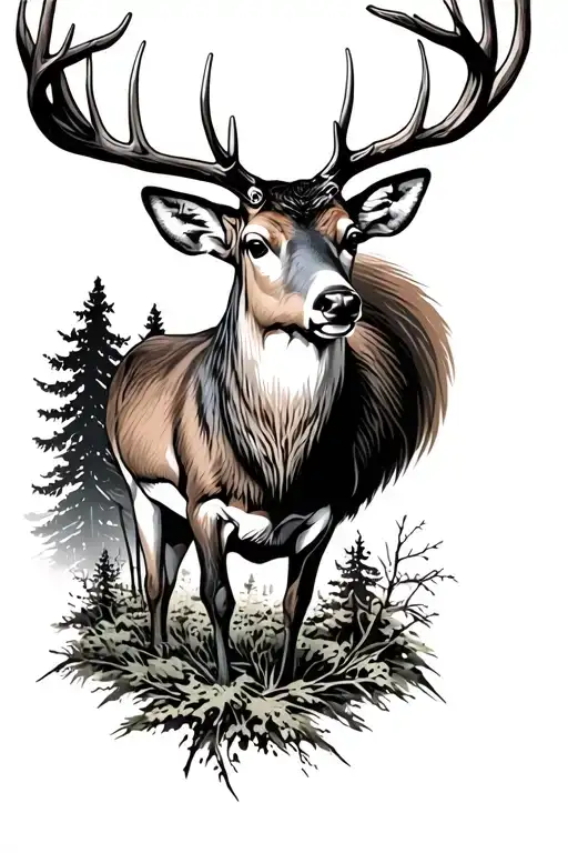 Hunting Deer With Woods