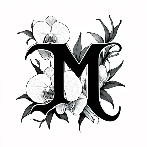 Roman Numbers With Initial M And Orchids