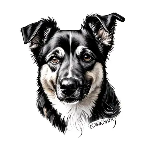 Paw With Dog Portrait