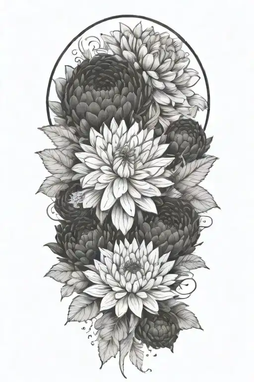 Chrysanthemum Eucalyptus And Dahlia