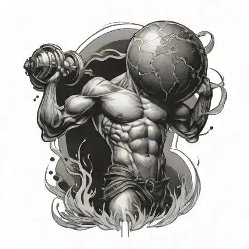 An Interpretation Of A Jacked Atlas Carrying The Planet On His Shoulders