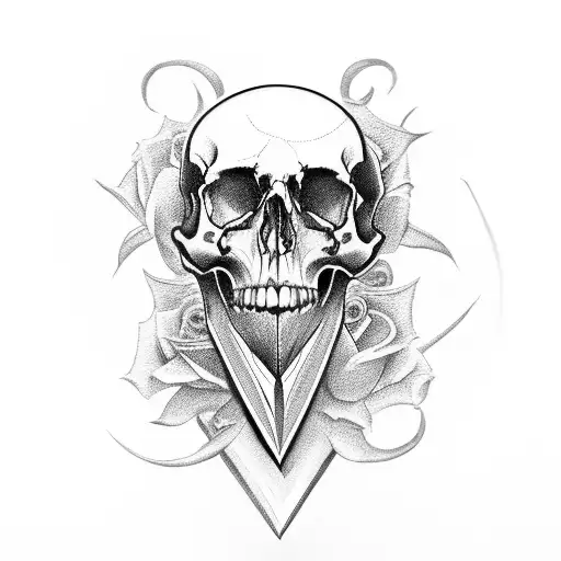 Rose Knife Skull