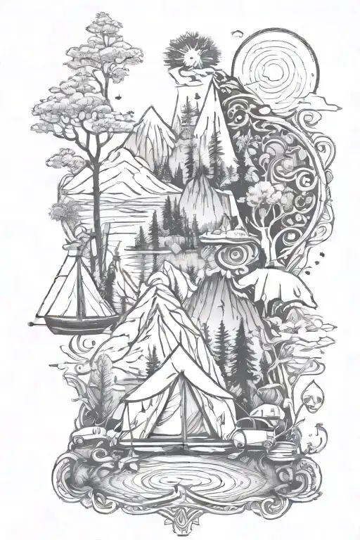 Paisley Boho Mountain Camping