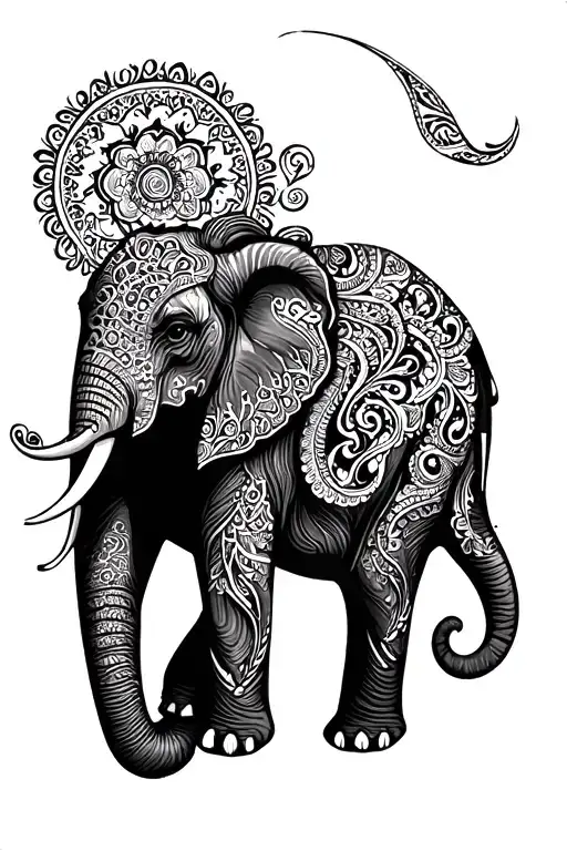 Elephant Paisley Pattern