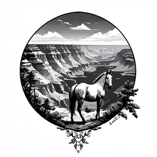 Grand Canyon With Horse