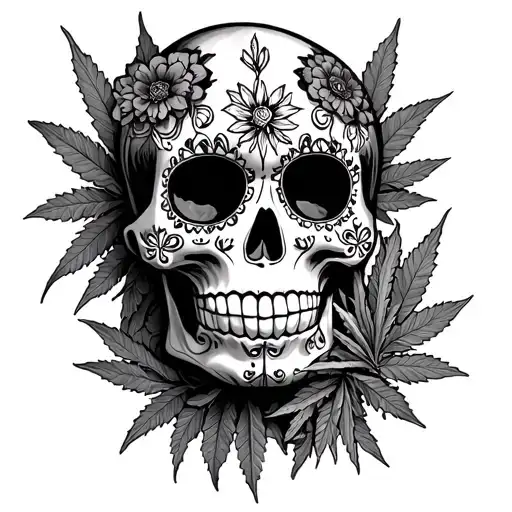 Mexican Weed Sugar Skull For Men