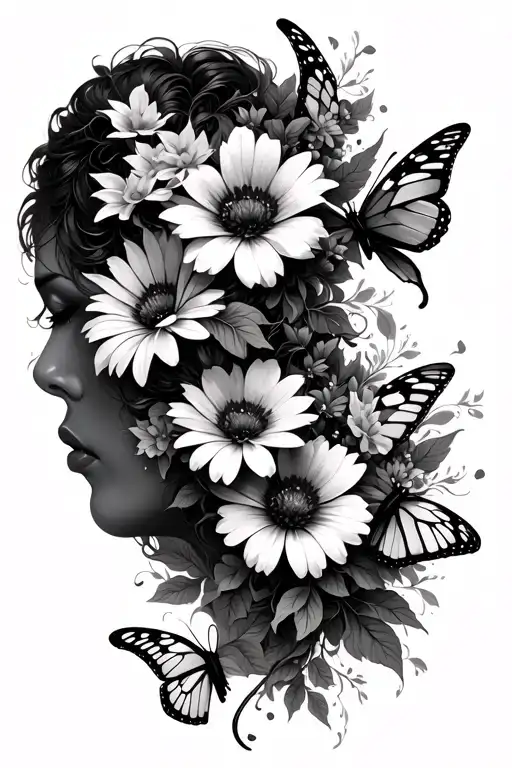 Flowers Going Up Spine Aquarius Butterflies