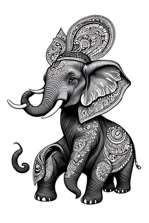 Elephant Paisley Pattern