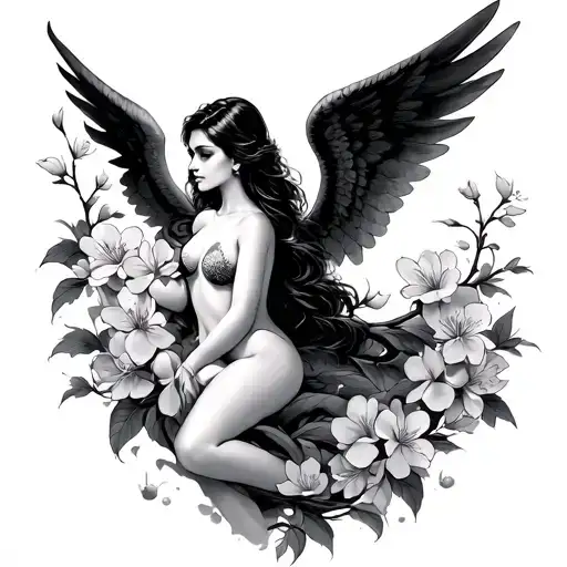 Sexy Angel Cherry Blossoms