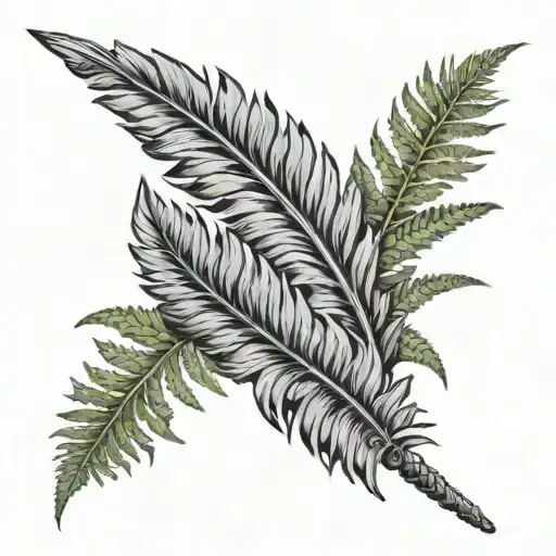 Nz Sword Wrapped In Fern Leaf