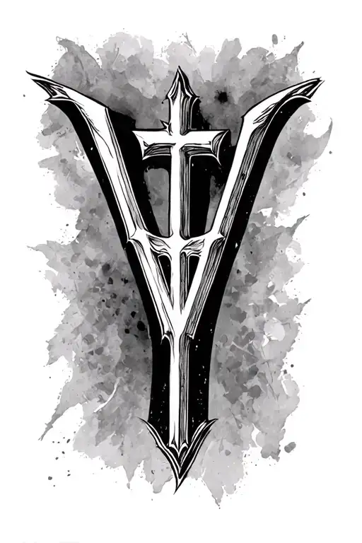 Meaningful Cross With The Letter V Incorporated