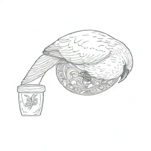 A White Bird On A Stool