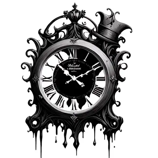 Gothic Alice In Wonderland Clock Melting