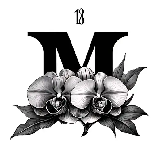 Roman Numbers With Initial M And Orchids