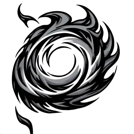 Hurricane Symbol With Flames