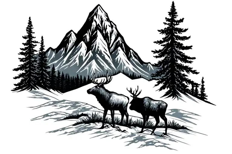 Mountain With Elk In It
