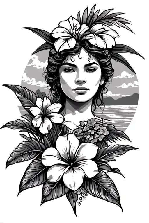 Hawaiian Theme With Sky