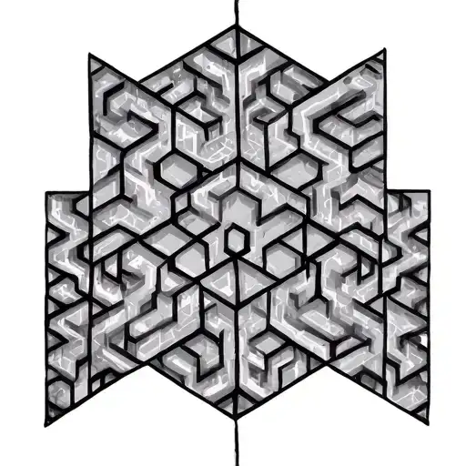 Fine Line Geometric Hex Pattern