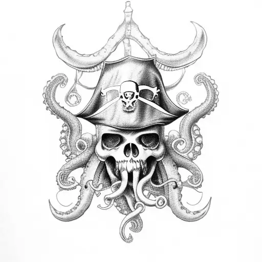 Pirate Octopus Shoulder To Sleeve 3De
