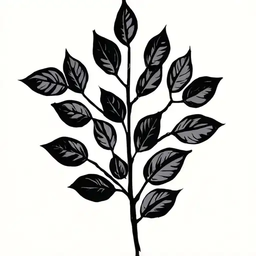 Minimalistic Single Line Branch With No Leaves